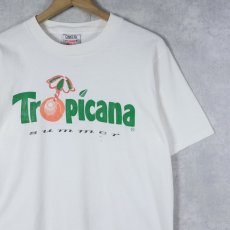 画像1: 90's Tropicana USA製 飲料メーカー ロゴプリントTシャツ L (1)