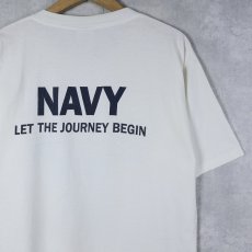 画像2: 90's USA製 "NAVY" プリントTシャツ L (2)