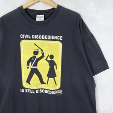 画像1: 2000's "CIVIL DISOBEDIENCE..." ピクトグラムプリントTシャツ BLACK XL (1)