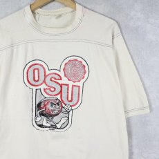 画像1: 70's "OSU" プリントフットボールTシャツ XL (1)
