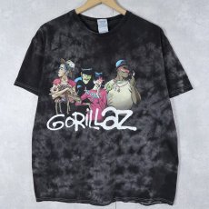 画像1: GORILLAZ ロックバンド タイダイTシャツ BLACK L (1)