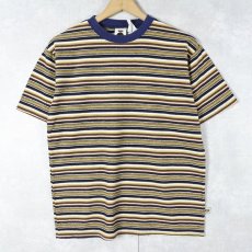 画像1: BUGLE BOY USA製 マルチボーダー柄 Tシャツ M (1)