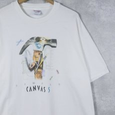 画像1: 90's "SIMPLY CANVAS" 画材メーカー プリントTシャツ XL (1)