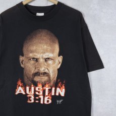 画像1: 90's〜 Stone Cold Steve Austin "AUSTIN 3:16" プロレスラープリントTシャツ BLACK (1)