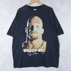 画像1: 90's Stone Cold Steve Austin USA製 "WHOOP ASS" プロレスラープリントTシャツ BLACK XL (1)