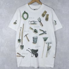 画像1: 90's rel-e-vant products USA製 農具プリントTシャツ M (1)