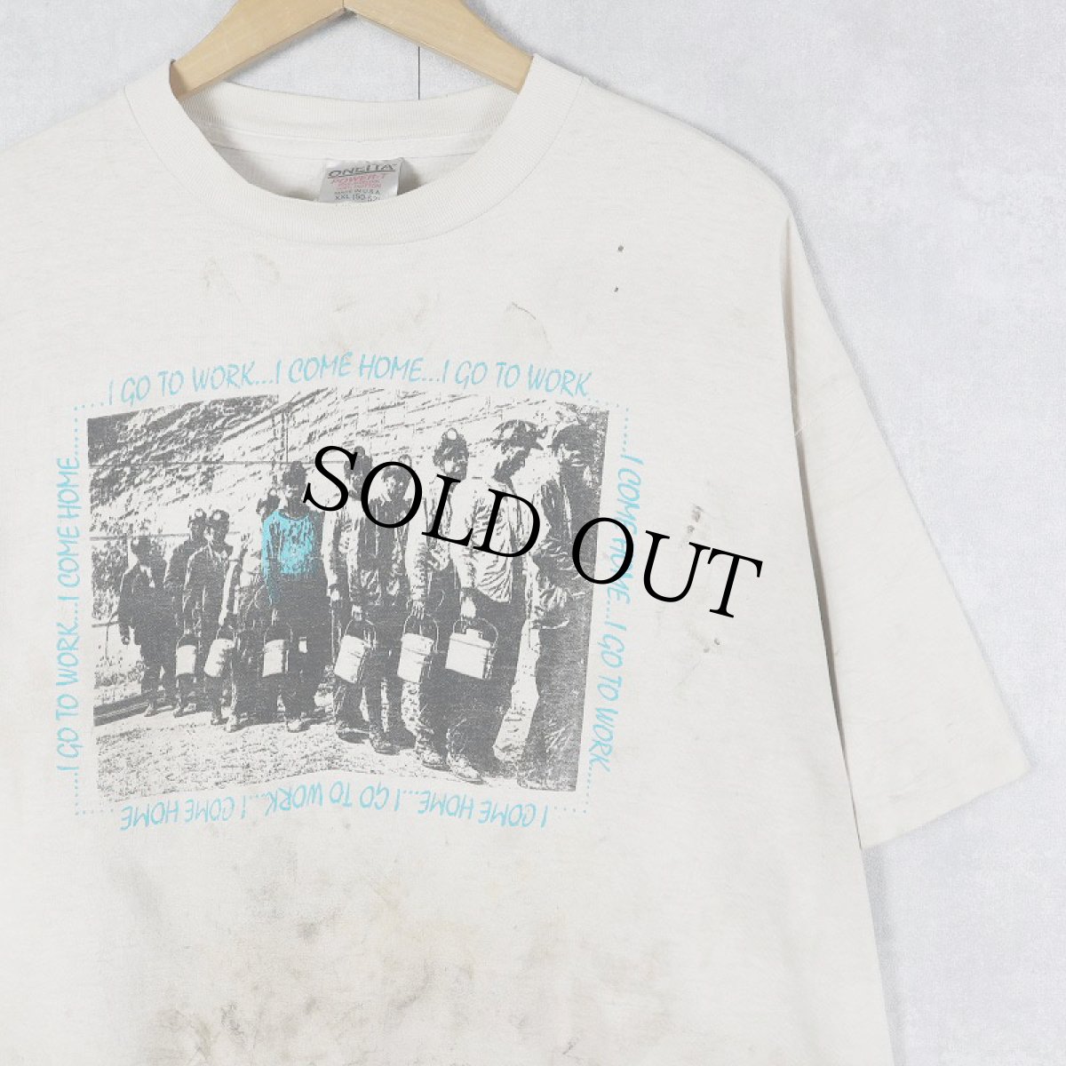 画像1: 90's USA製 "I GO TO WORK...I COME HOME..." プリントTシャツ XXL (1)