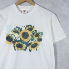 画像1: 90's Hanes JAPAN製 向日葵プリントTシャツ M (1)