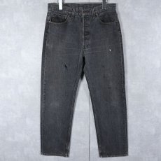 画像3: 90's Levi's 501 USA製 先染め ブラックデニムパンツ W32 (3)