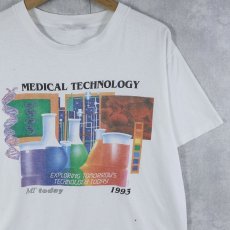 画像1: 90's USA製 "MEDICAL TECHNOLOGY" 化学プリントTシャツ M (1)