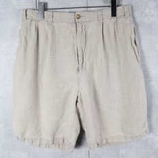 画像1: DANIEL CREMIEUX 2タック リネンショーツ W31 (1)