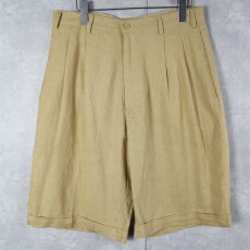 画像1: Trust リネン×レーヨン 2タックショーツ W31 (1)