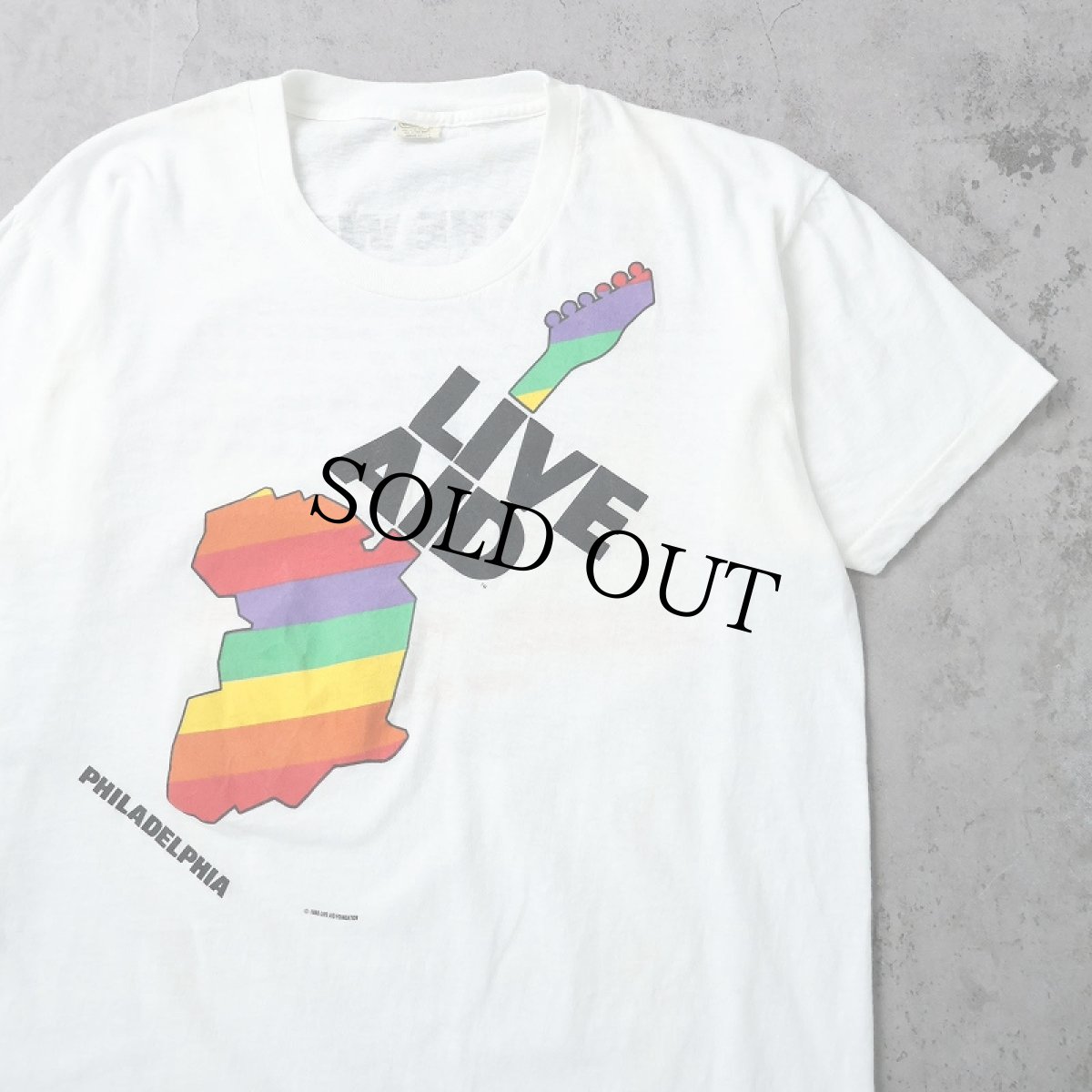 画像1: 80's USA製 "LIVE AID" チャリティーコンサートTシャツ XL (1)