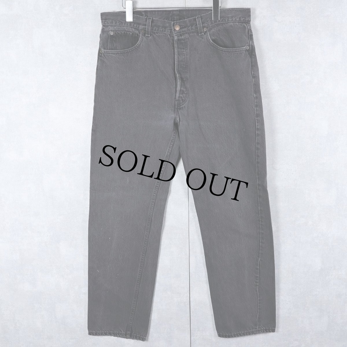 画像1: 90's Levi's 501 USA製 "サルファブラック" ブラックデニムパンツ W35 (1)