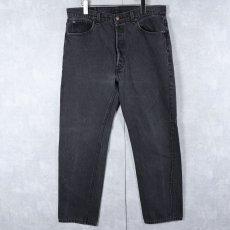 画像1: 90's Levi's 501 USA製 "サルファブラック" ブラックデニムパンツ W35 (1)