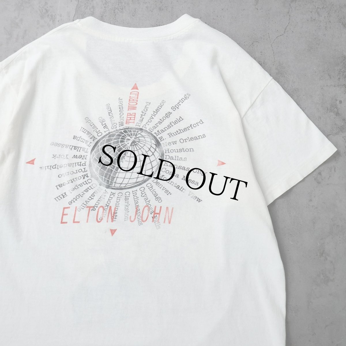 画像2: 80's ELTON JOHN USA製 "THE WORLD 1989-1990" ミュージシャンツアーTシャツ L (2)