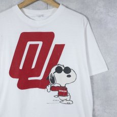 画像1: 90's SNOOPY USA製 "OU" キャラクタープリントTシャツ L (1)