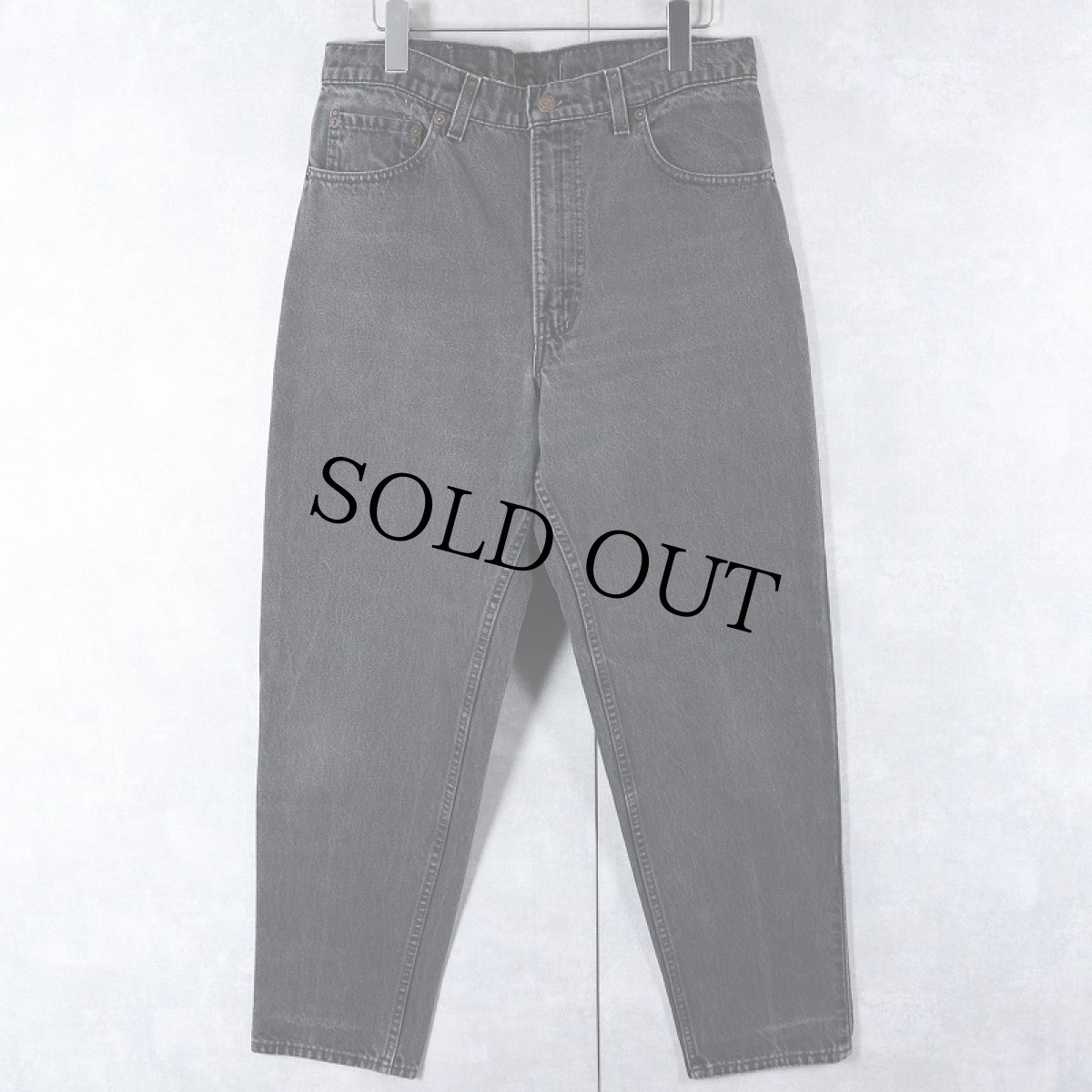 画像1: 90's Levi's 550 USA製 サルファブラック デニムパンツ W33 (1)