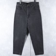 画像1: 90's Levi's 550 USA製 サルファブラック デニムパンツ W33 (1)
