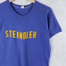 画像1: 60's Russell Southern USA製 "STEINDLER" フロッキープリントTシャツ L (1)
