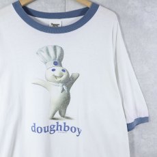 画像1: 90's Doughboy USA製 キャラクタープリント リンガーTシャツ XL (1)
