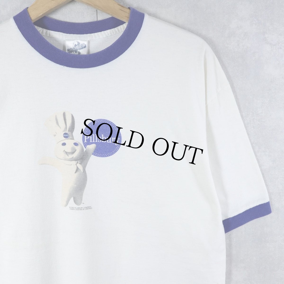 画像1: Doughboy USA製 キャラクタープリント リンガーTシャツ L (1)