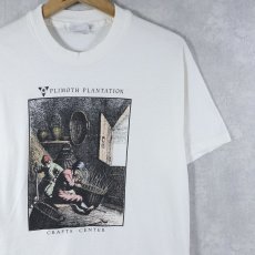 画像1: 90's PLIMOTH PLANTATION CRAFTS CENTER USA製 プリントTシャツ M (1)