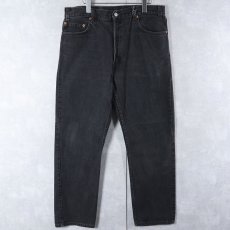 画像1: 2000's Levi's 505 USA製 サルファブラック デニムパンツ W35 (1)