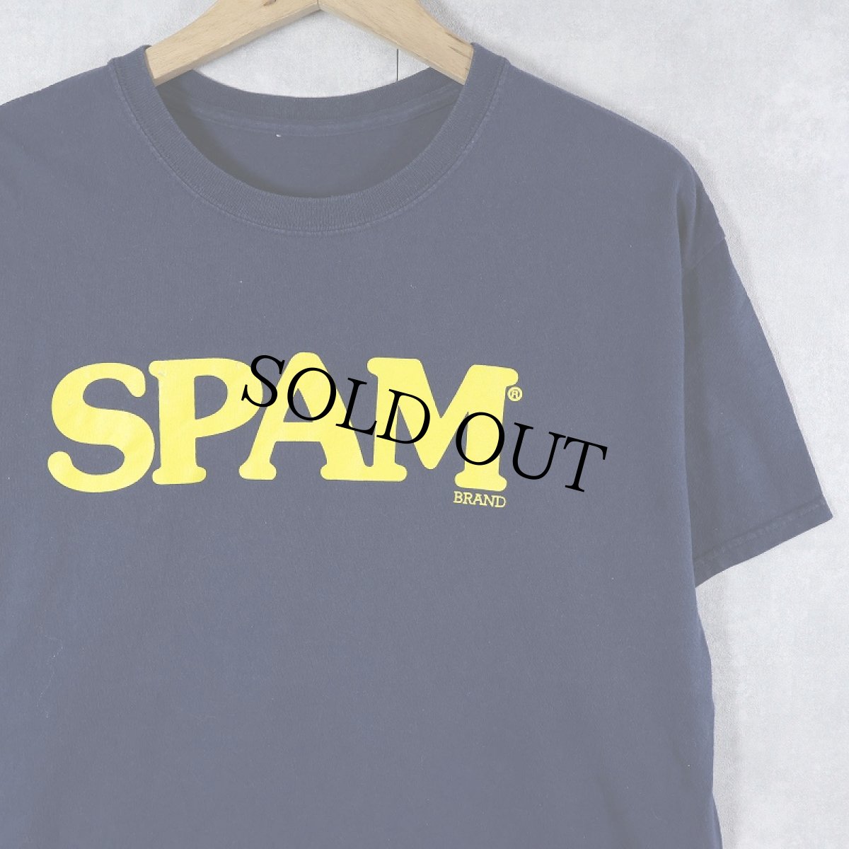 画像1: SPAM ロゴプリントTシャツ NAVY (1)