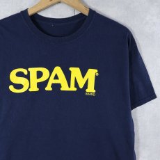 画像1: SPAM ロゴプリントTシャツ NAVY  (1)