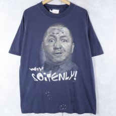 画像1: The Three Stooges "WHY SOITENLY!" コメディアンプリントTシャツ NAVY (1)