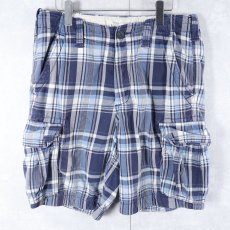 画像1: Abercrombie&Fitch チェック柄 カーゴショーツ W33 (1)