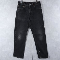画像1: 2000's Levi's 505 USA製 サルファブラック デニムパンツ W31 (1)