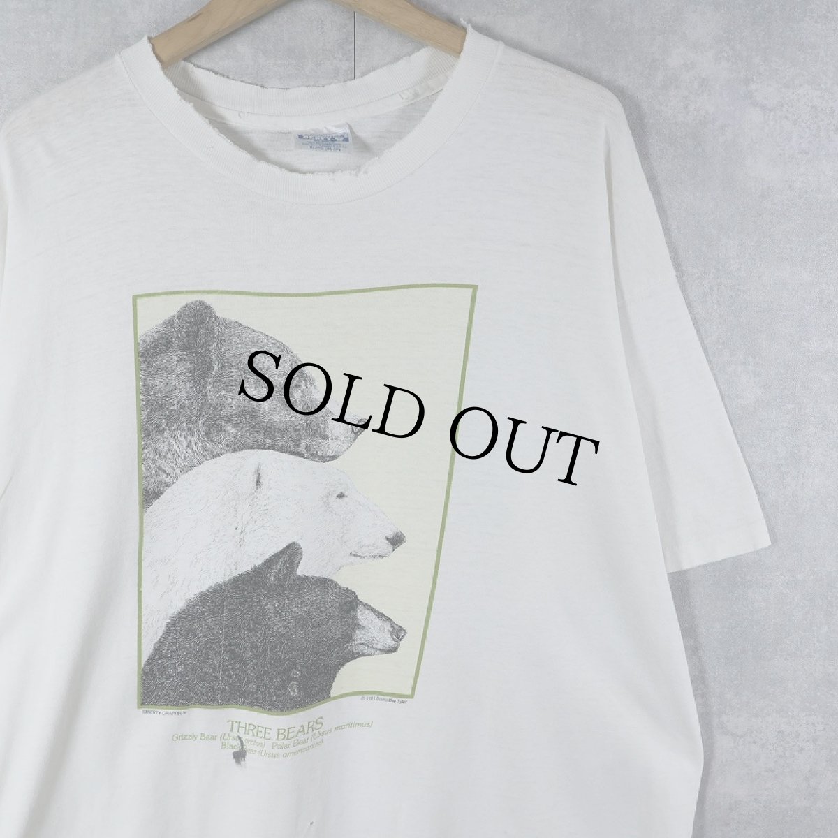 画像1: 80's LIBERTY GRAPHICS USA製 "THREE BEARS" イラストプリントTシャツ XL (1)