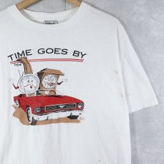 画像1: 90's JERE HARLEY "TIME GOES BY" プリントTシャツ XL (1)
