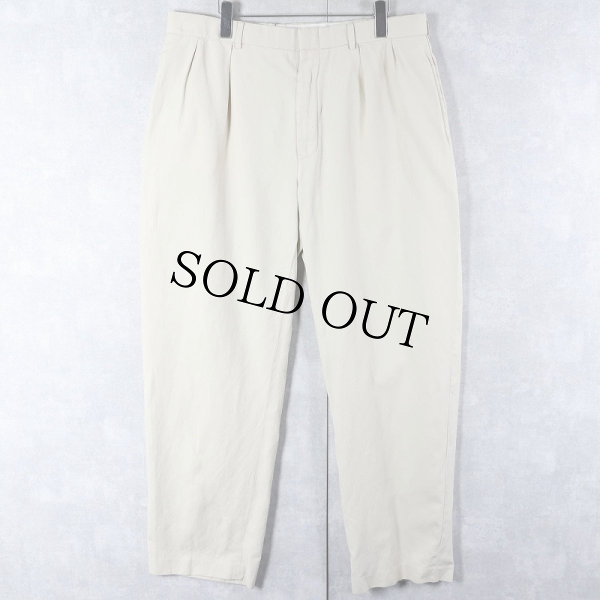 画像1: POLO GOLF Ralph Lauren 2タック コットン×シルク×リネン スラックス W35 (1)