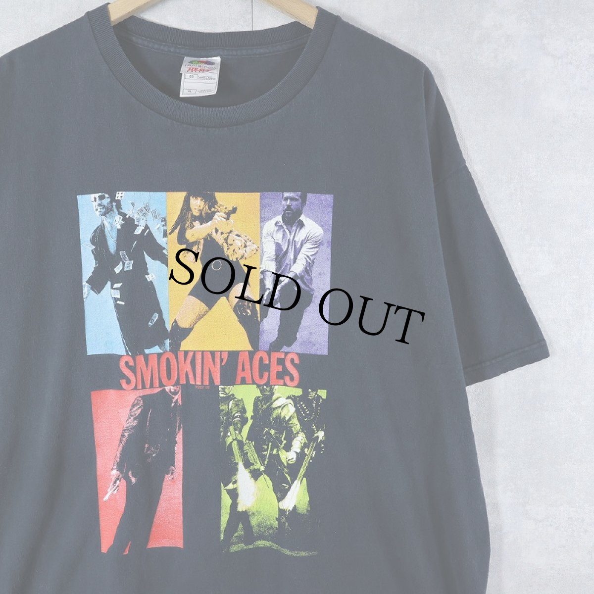 画像1: 2000's "SMOKIN' ACES" アクション映画プリントＴシャツ BLACK XL (1)