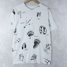 画像1: 90's Art Unlimited USA製 足跡プリントTシャツ M (1)