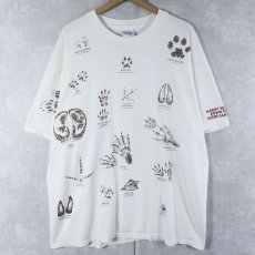 画像1: 〜2000's 足跡プリントTシャツ XL (1)