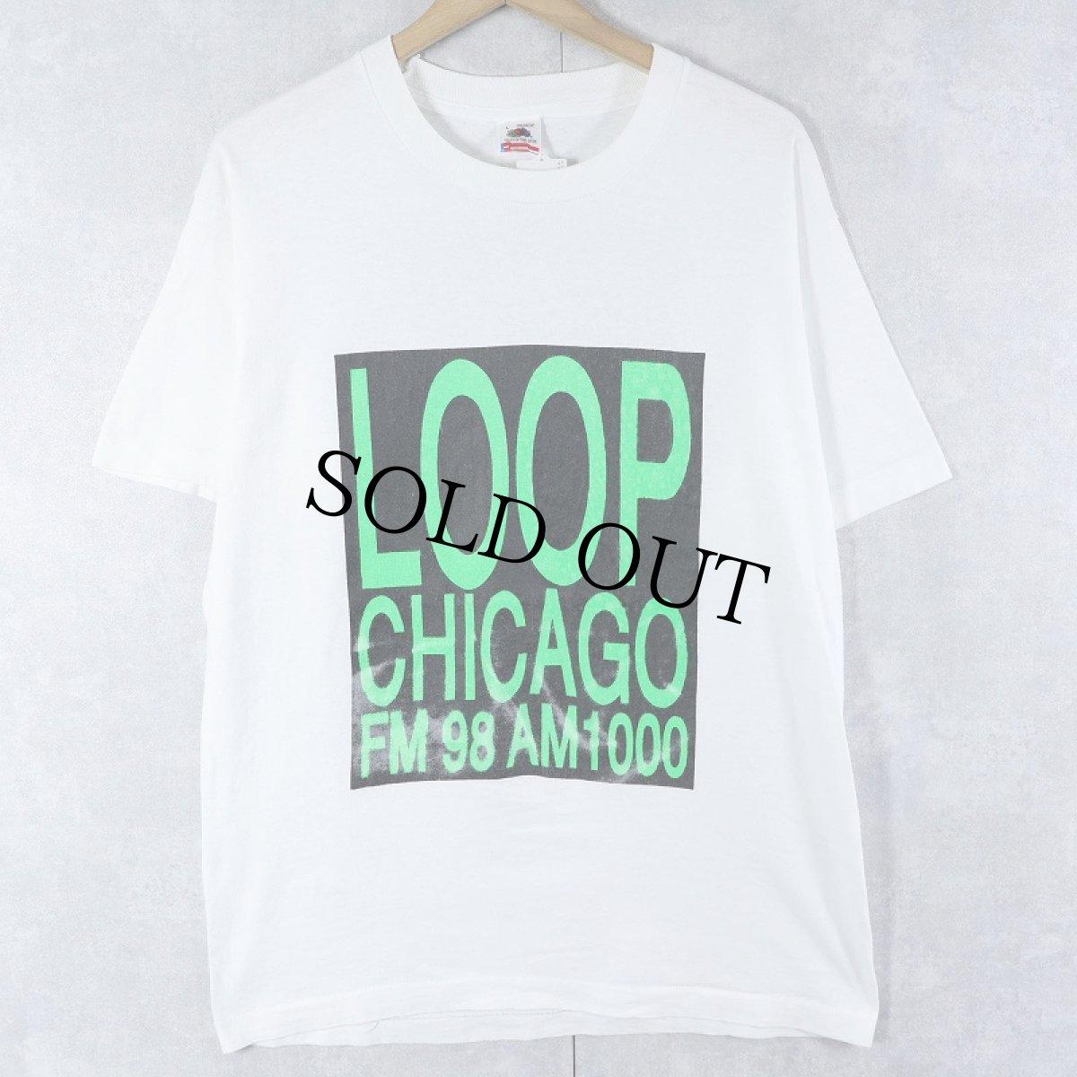 画像1: 90's USA製 "WLUP 97.9FM" ロック専門ラジオ局プリントTシャツ L (1)