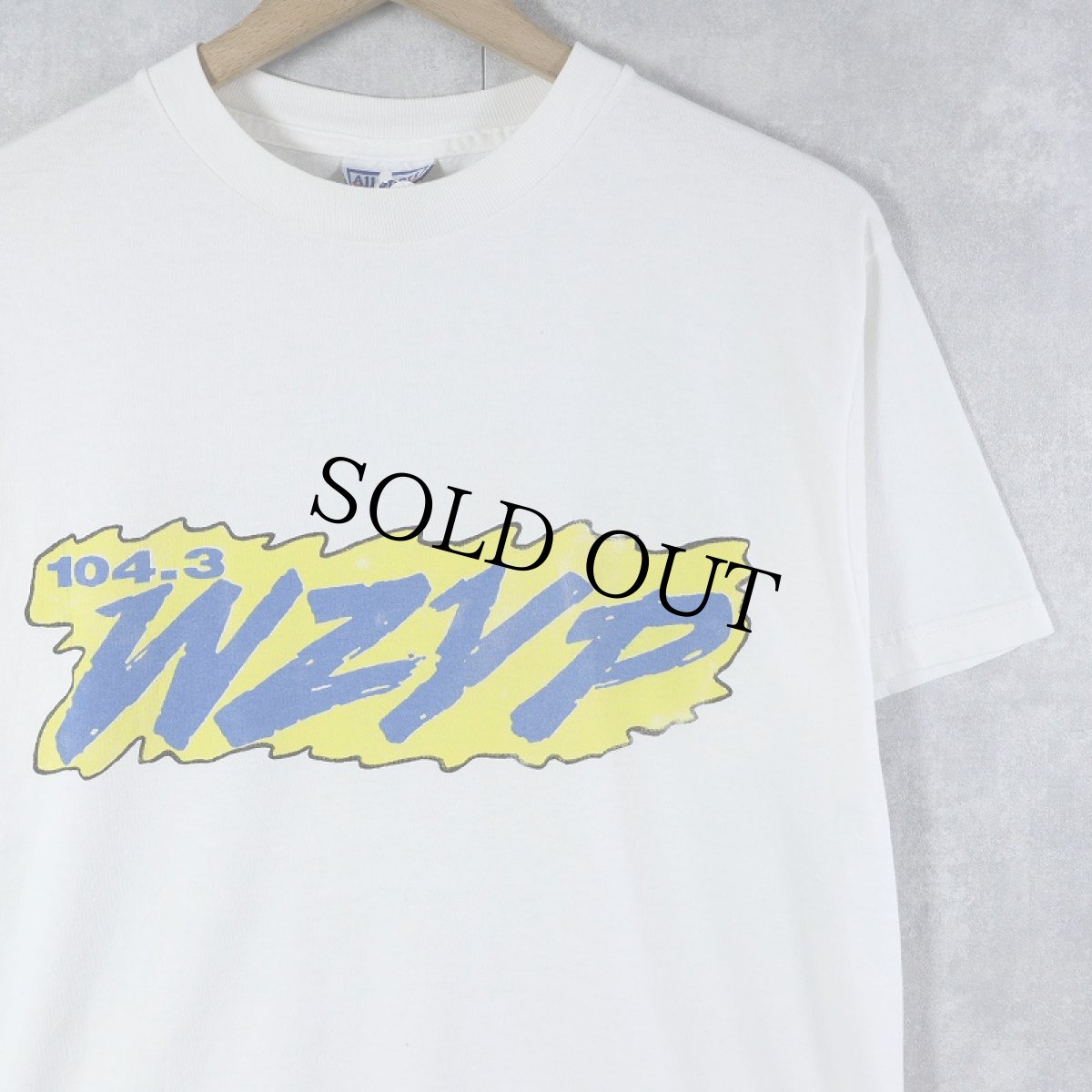 画像1: 90's USA製 "WZYP 104.3FM" カントリー・ミュージック専門ラジオ局プリントTシャツ L (1)