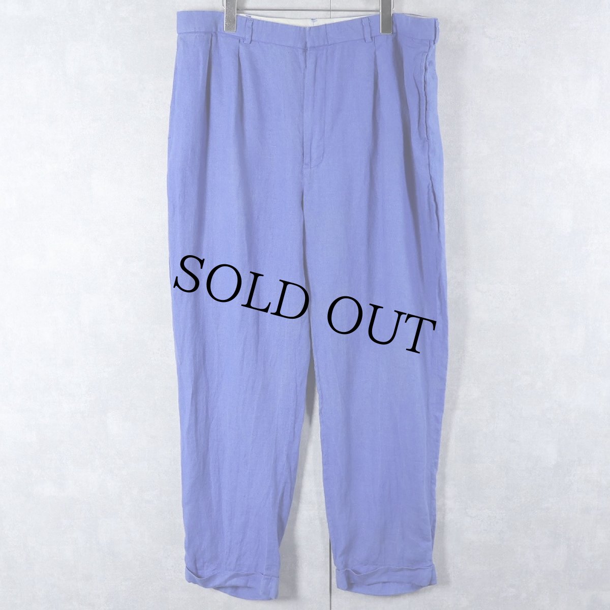 画像1: POLO Ralph Lauren 2タック リネンスラックス W39 (1)