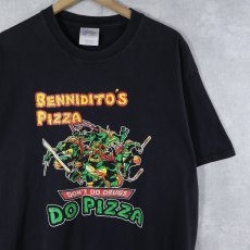 画像1: 2000's Teenage Mutant Ninja Turtles "DON'T DO DRUGS, DO PIZZA " キャラクタープリントTシャツ BLACK L (1)