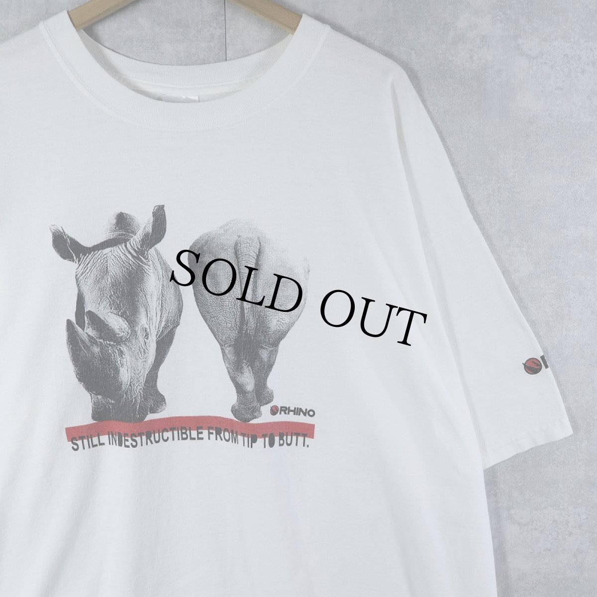 画像1: RHINO Records レコードレーベル アニマルプリントTシャツ XXL (1)