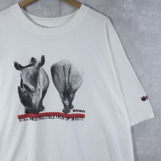 画像1: RHINO Records レコードレーベル アニマルプリントTシャツ XXL (1)