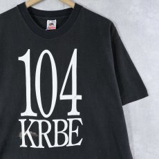 画像1: 90's USA製 "KRBE 104" ラジオ局プリントTシャツ BLACK XL (1)