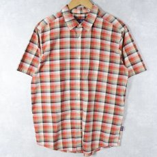画像1: 2013SS Patagonia "ORGANIC COTTON" チェック柄 コットン×ポリエステル フェズマンシャツ M (1)