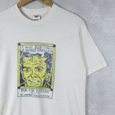 画像1: 90's USA製 "I Must Run Like..." チャリティーイベント イラストプリントTシャツ M (1)