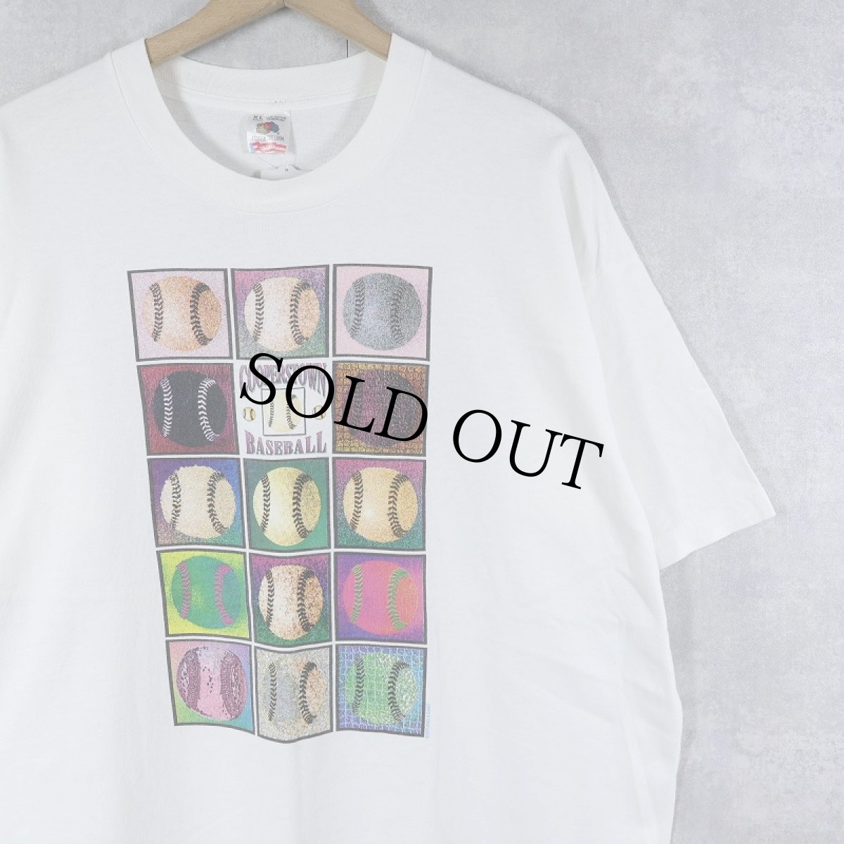 画像1: 90's COOPERSTOWN BASEBALL USA製 プリントTシャツ XL (1)
