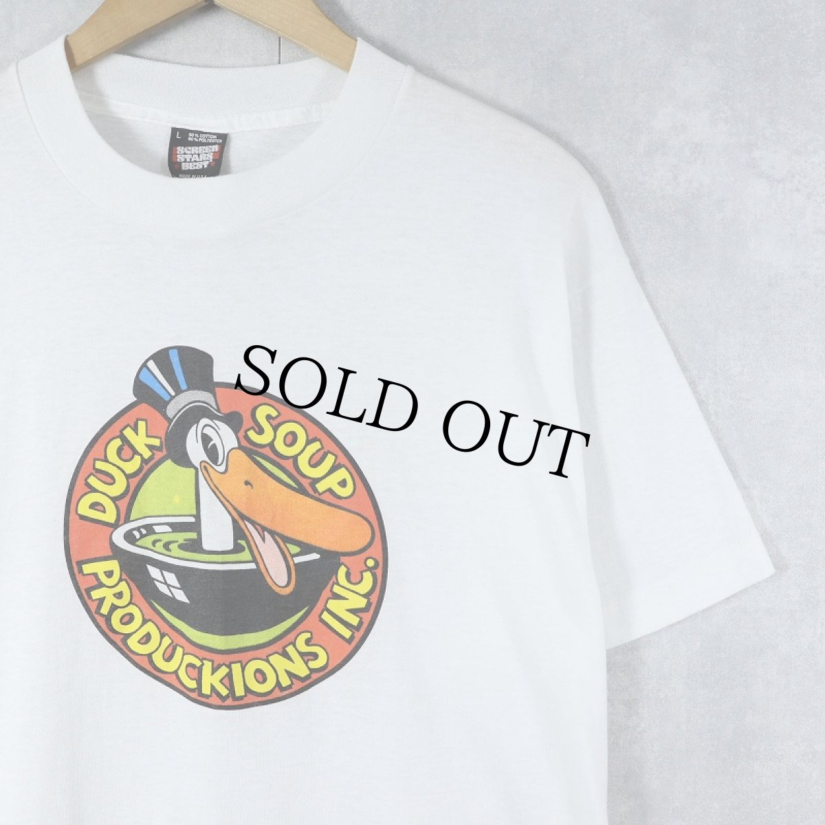画像1: 90's USA製 "DUCK SOUP PRODUCKIONS INC." アニメーションスタジオ イラストプリントTシャツ L (1)